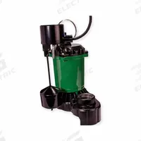 MYERS Submersible Sump Pump: 1/3 hp, 115V AC, 40 gpm Flow Rate @ 10' of Head, 1 1/2 in FNPT, 4.0 A (MPN MS33V10). Key specifications — Rated Voltage: 115V AC; Brand: MYERS; Switch: Piggyback Vertical Float.