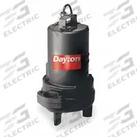 DAYTON Sewage Ejector Pump: Single Phase, 2 hp, 240V AC, 200 gpm Flow Rate @ 10' of Head, 2 in NPT (MPN 4HU88). Key specifications — Impeller Material: Cast Iron; Rated Voltage: 240V AC; Brand: DAYTON; Switch: Not Included.