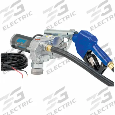 GPI Electric Drum Pump: 12 V DC, 1/5 hp HP, 15 gpm Max. Flow Rate, Pump with Hose & Nozzle - Bung-Mount DC-Powered Fuel Transfer Pumps