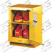 JUSTRITE Flammable Cabinet: 21 5/8 in Overall Dp, 24 in Overall Wd, 35 3/4 in Overall Ht, Steel (MPN 882420). Key specifications — Color: Yellow; Material: Steel; Brand: JUSTRITE; Compatible with Product Type: Benches; Door Type: Self-Closing; Mobility: Stationary; Product Type: Flammable Cabinet.
