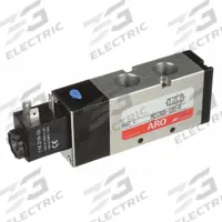 ARO Solenoid Air Control Valve: MaxAir, Four-Way / Two-Position, 120V AC, 3/8 in Female NPT (MPN M213SS-120-A). Key specifications — attr1092969: Non-Locking; attr1086920: M213SS-120-A; attr1092977: Spring Return.