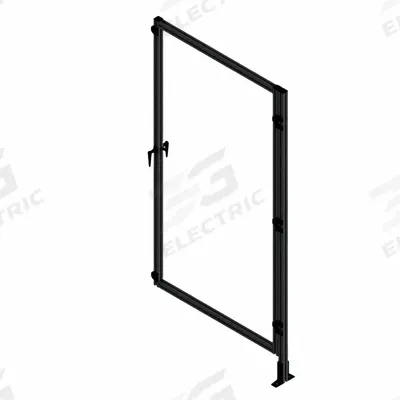 FAZTEK T-Slot Framing System Door: Add-On, Black, Left Swing, 72 in H x 37 1/2 in W x 5 1/2 in D - Clear Plastic Door Add-On Kits