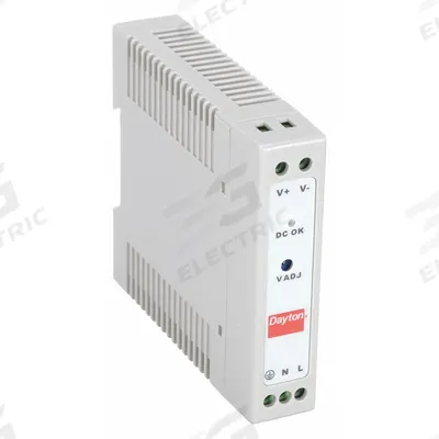 DAYTON DC Power Supply: DIN Rail, 15 W Output Power - Rated, 1.25 A Current - Output - DIN Rail Mount DC Power Supplies