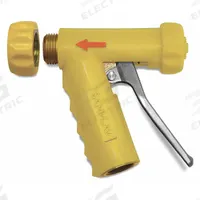 SANI-LAV Spray Nozzle: 3/4 in Connection Size, GHT, Brass/Stainless Steel, 5 1/4 in Overall Lg (MPN N1TY). Key specifications — Nozzle Color: Yellow; Material: Stainless Steel; Nozzle Shutoff Type: Handle Controls; Brand: SANI-LAV.