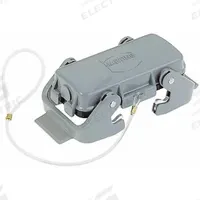HARTING Rectangular Connector Cover: Size 10 B, Dual Lever, Gray, Aluminum Die-Cast, IP65, Aluminum (MPN 09300105423). Key specifications — IP Rating: IP65; Size Designation: 10 B; Seal Material: NBR; Locking Type: Dual Lever; For Housing Type: Hoods; Brand: HARTING; Primary Material: Aluminum; Operating Temperature Range: -40 to 125 Degrees C.