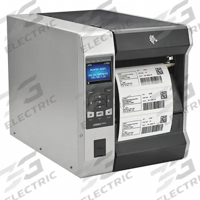 ZEBRA Industrial Printer: 6.6 in Max. Print Wd, Tear Off Dispensing, Wired, Push Button - RFID Barcode Industrial Label Printers