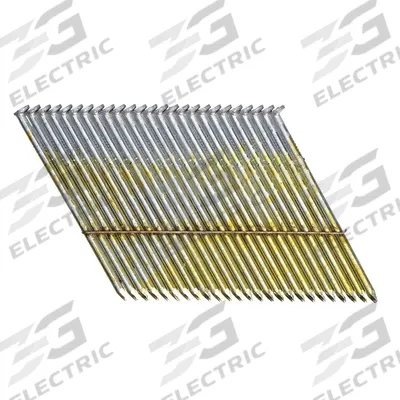 BOSTITCH Framing Nails,3" L,Galvanized,PK2000: Framing Nails, Flat, Smooth, Steel - Collated Framing Nails