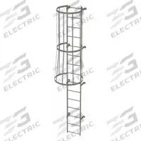TRI-ARC Fixed Ladder with Safety Cage: 14 ft Overall Ht, 18 in Overall Wd, Steel, 15 Rungs (MPN WLFC1115). Key specifications — Brand: TRI-ARC; Assembly: Assembled; Number of Sections: 1.