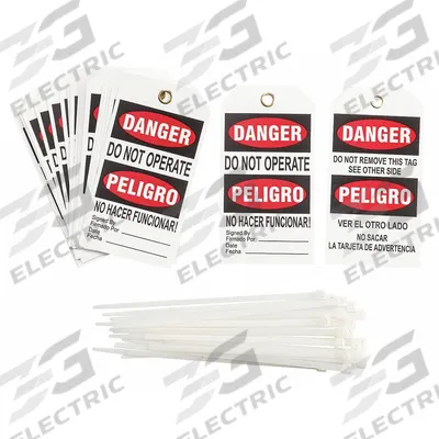BRADY Danger Bilingual Tag: Danger, Danger Do Not Operate, Polyester, Write-On Surface - Safety