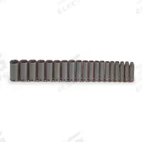 PROTO Impact Socket Set: 3/8 in Drive Size, Small Set (0-50 pieces) Set Size, 19 Pieces, Black Oxide (MPN J72216). Key specifications — attr1204251: PROTO; attr1215453: 3/8 in; attr1215454: 6 mm to 24 mm.
