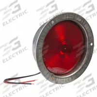 GROTE Stop/Turn/Tail Light: Incandescent, Stop Light, Red, Round, 5 1/2 in Overall Dia, 2VPN1, 68150 (MPN 52522). Key specifications — Standards: FMVSS 108; Electrical Connection: Blunt Cut Wires; Brand: GROTE; Installation Type: Permanent; Lens Color: Red; Mount Type: Screw; Lighting Technology: Incandescent; Light Type: Stop Light.