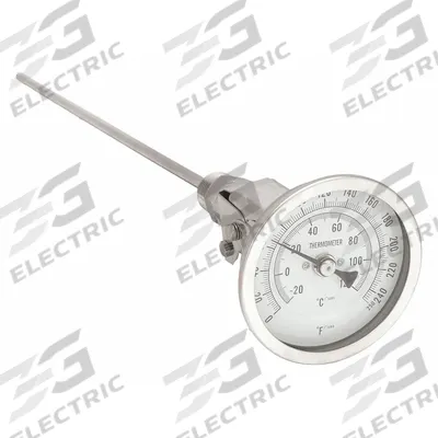 APPROVED VENDOR Dial Thermometer: 0°F to 250°F /-20°C to 120°C, ±1% Accuracy - Adjustable-Angle Thread-Mount Dial Thermometers