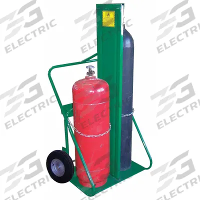 SAFTCART Cylinder Hand Truck: 400 lb, Side by Side, 2 Cylinder - Firewall Welding Cylinder Hand Trucks