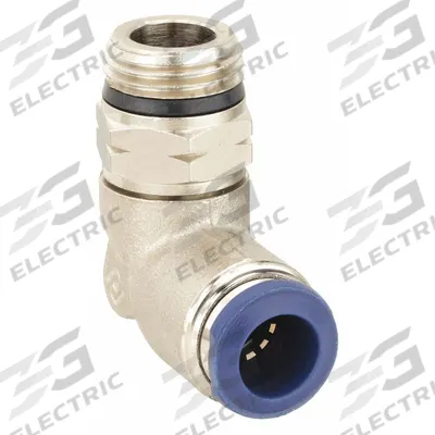 AIGNEP USA Push-Fit Elbow Fitting: 3/8 in OD x 1/4 in Pipe Size, Brass, Silver - Nickel-Plated Brass Tube Fittings