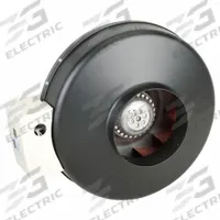 In-Line Duct Fan: 308 cfm Max., 6 in Duct, 111.9 W, 120V AC, 1 Ph, IP54, Steel (MPN 23225). Key specifications — Includes: Mounting Bracket; Brand: DAYTON; Speed Controllable: Yes; High-Efficiency Motor: No; Nameplate Voltage: 120V AC; Number of Speeds: 1; Airflow @ 0.000 in SP - Range: 250 to 499 cfm; High-Efficiency Motor_Broad: Standard-Efficiency Motor.