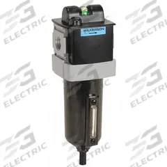 WILKERSON Compressed Air Filter: Activated Carbon, 3/4 in NPT, 0.5 micron, 98 cfm, Metal Bowl, A28 (MPN A28-06-BL00B). Key specifications — attr110055: A28; attr110008: WILKERSON.