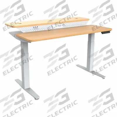 VERSADESK Electric Sit-Stand Desk: Maple, Wood, 48 in Overall Wd, 30 in Overall Dp - Electric Adjustable-Height Desks
