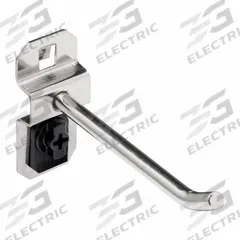 TRITON PRODUCTS Single Rod Pegboard Hook: 3 in x 1 in x 2 1/4 in, 3 Hooks, 3 in Hook Dp, Surface (MPN 61323). Key specifications — Mounting Type: Surface; Includes: ABS Retainers; Finish: Brushed; Color: Silver; Accessory Type: 30-Degree Single Hook; Locking System: ABS Retainers; Material: Stainless Steel; For Tool Type: Tape.