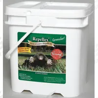 REPELLEX Mole/Gopher Repellent: Targets Moles/Rodents/Voles, Granules Form, 24 lb Container Size (MPN 10545). Key specifications — Brand: REPELLEX; Targeted Animals: Moles; Form: Granules.