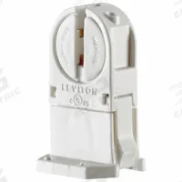 LEVITON Lampholder: Lamp Holder, Miniature Bi-Pin (G5), Tall Profile Style, 120 W Watt, 600V AC Volt (MPN 13654-TNP). Key specifications — attr234509: Miniature Bi-Pin (G5); attr234515: 600V AC; attr327041: Lamp Holder; attr239872: LEVITON; attr234516: White; attr234535: Tall Profile Style.