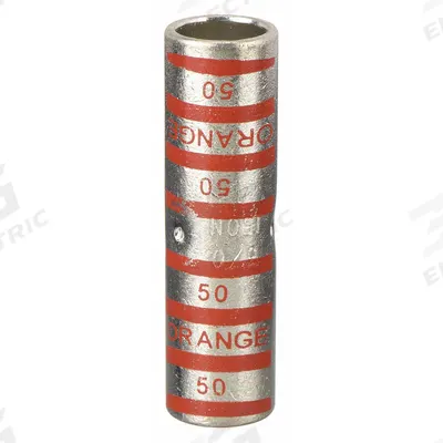 THOMAS & BETTS Open Barrel Splice: 3/0 AWG Wire Size, Orange Code, 2.25 in - Crimped Butt Splice Compression Connectors