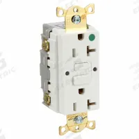 HUBBELL GFCI Receptacle: Hospital Grade, Duplex, 5-20R, White, GFCI, 125V AC, 20 A, 2 Pole / 3 Wire (MPN GFR83W)