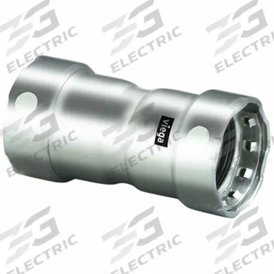VIEGA MEGAPRESS Crimp Coupling Fitting: 3/4 in Pipe x 3/4 in Pipe Size, Press-fit x Press-fit - Stainless Steel Press Fittings