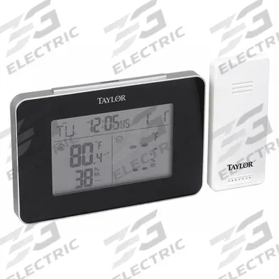 TAYLOR Wireless Thermometer: 20%to 95% Humidity Range, Indoor Humidity/Indoor Temp - Desk & Wall Mount Meters with Wireless Sensors