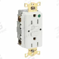 HUBBELL GFCI Receptacle: Hospital Grade, Duplex, 5-15R, White, GFCI, 125V AC, 15 A, 2 Pole / 3 Wire (MPN GFRTW82W)