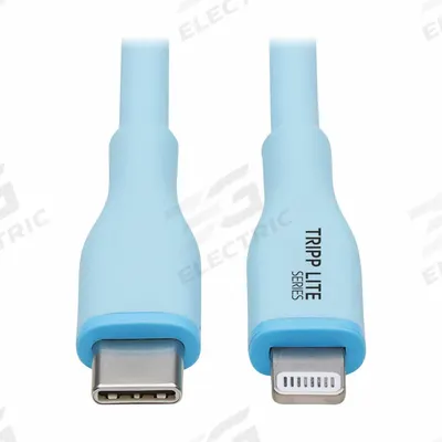 EATON TRIPP LITE Usb Cable: Type C End 1, Lightning End 2, Blue, 6 ft Lg - Antimicrobial USB & Lightning Cables