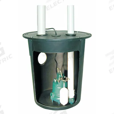 ZOELLER Sump Pump System: 9.7 gal Basin, 1/3 hp, 34 gpm @ 10' of Head, 19 ft Max. Head - Sump Pumps with Standard Basins