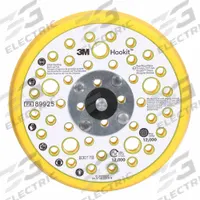 3M Hook-and-Loop Disc Backup Pad: 5 in Dia x 11/16 in T, 5/16"-24 Threaded-Shank, Multi-Hole (MPN 89925). Key specifications — Brand: 3M; Tool Connection: 5/16"-24 Threaded-Shank.