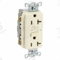 BRYANT GFCI Receptacle: Duplex, 5-20, Light Almond, GFCI, 125V AC, 20 A, 2 Pole / 3 Wire (MPN GF20LA)