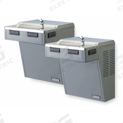 HALSEY TAYLOR Bi-Level Drinking Fountain: On-Wall, 38 in Ht, Front Pushbar/Side Pushbar - On-Wall Two-Level Drinking Fountains