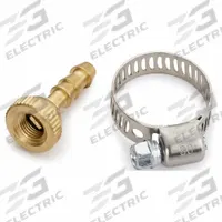 CHERNE Deflator with Clamp (Female End): Brass, 2.5 in Overall Lg, 0.5 in Overall Ht (MPN 055816). Key specifications — Includes: Clamp (Female End); Brand: CHERNE; Compatible Grainger Part Number: 3NVY6; Compatible Mfr Part Number: 274038; Material: Brass; Product Type: Deflator with Clamp.