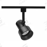 Track Lighting Head: Incandescent, Step Shape, 50 W, 3 1/2 in Dia, 5 1/8 in Lg (MPN R511 BLB BL). Key specifications — Brand: JUNO LIGHTING; Lighting Technology: Incandescent; Housing Color: Black with Black Baffle.