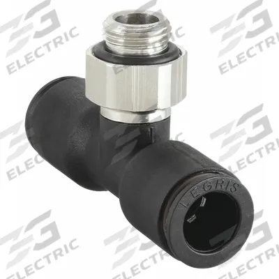LEGRIS Push-Fit Tee Fitting: 16 mm OD x 16 mm OD x 3/8 in Pipe Size, Tube x Tube x MBSPP - Nylon & Nickel-Plated Brass Tube Fittings