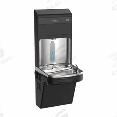 ELKAY Drinking Fountain with Bottle Filler: On-Wall, 8 gph @ 50°F, Touchless Sensor, Stainless Steel (MPN LZS8WSBPRO-FLP4). Key specifications — Brand: ELKAY; Housing Material: Stainless Steel; Filter Access: Top Panel Access; Housing Finish: Stainless; Chilling Capacity: 8 gph @ 50°F; Housing Color: Black.