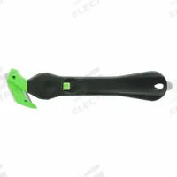 KLEVER Hook-Style Safety Cutter: 7 in Overall Lg, Straight Handle, Textured, Carbon Steel, 10 PK (MPN ECO-200XC-35EX). Key specifications — attr307620: Black; attr307617: Straight; attr307618: Textured; attr307619: Carbon Steel; attr307627: Includes Tape Splitter; attr324885: KLEVER.