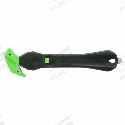 KLEVER Hook-Style Safety Cutter: 7 in Overall Lg, Straight Handle, Textured, Carbon Steel - Single-Hook Safety Cutters