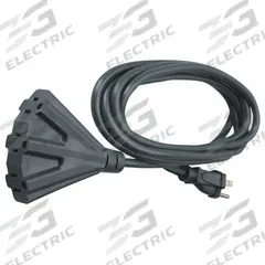 SOUTHWIRE Extension Cord: Outdoor Use, 25 ft Lg, 3 Outlets, 5-15P, 14/3, SJTOW, Black, W-Shape (MPN 2451). Key specifications — Brand: SOUTHWIRE; Temperature Rating: -58° to 221°F; NEMA Plug Configuration: 5-15P.