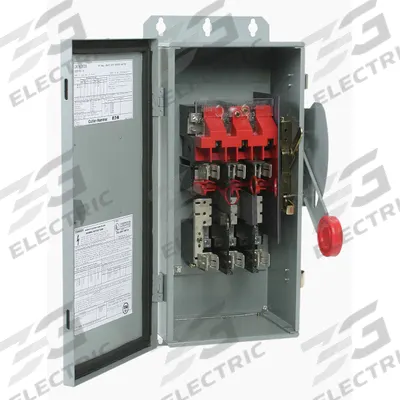EATON Safety Switch: Fusible, 60 A, Three Phase, 600V AC, Galvanized Steel - Fusible Safety Switches