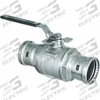 VIEGA MEGAPRESS Manual Two-Way Ball Valve: 3 in, 304 Stainless Steel, Press x Press, Two-Piece, PTFE (MPN 86825). Key specifications — Brand: VIEGA MEGAPRESS; Handle: Locking Lever.