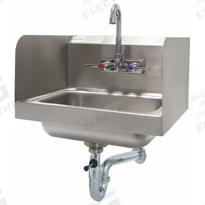 ADVANCE TABCO Hand Sink: 1 Stations, 5 in Bowl Dp, 14 in Bowl Lg, 10 in Bowl Wd - One-Station Wall-Mounted Hand Sinks with Faucets