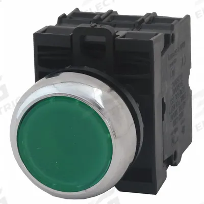 EATON Illuminated Push Button: Illuminated, Flush Profile, Metallic, 22 mm - Illuminated Flush-Mount Push Buttons
