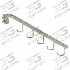 ECONOCO Tubing Waterfall: Single, 1 in Slot Spacing, 1/2 in Slot Lg, 1 in x 12 in x 3 in, Chrome (MPN TS/5H). Key specifications — Product Type: Hook Waterfall; Color: Silver; For Display Type: Single Slotted Standards; Material: Steel; Duty Rating: Heavy Duty; Brand: ECONOCO; Finish: Chrome; Includes: Hook.
