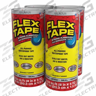FLEX SEAL Roof Repair Tapes, Tools & Supplies: 8 in W, 5 ft L, 39 mil Thick, Clear - Roof Tapes