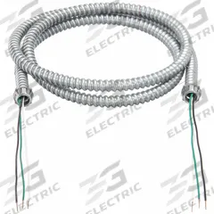 SOUTHWIRE Metal Clad Whip: 18 AWG, 3 Conductors, Copper, 6 ft, Galvanized Steel, Std, 1/2 in Snap In (MPN 55293001). Key specifications — Whip Fitting Type: 1/2 in Snap In; Brand: SOUTHWIRE.
