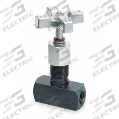 PARKER Metering Valve: 3 gpm Max Flow Rate, 1/8 in NPT, 1/8 in NPT, 5,000 psi Max Pressure, Steel (MPN MV200S). Key specifications — attr1018158: Manual; attr1018114: Rotary Knob; attr1018116: Steel; attr1018117: PARKER; attr1018137: Two-Way.