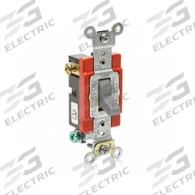 LEVITON Wall Switch: Toggle Switch, 3-Way, Maintained, Gray, 120/277V AC - Toggle Wall Switches